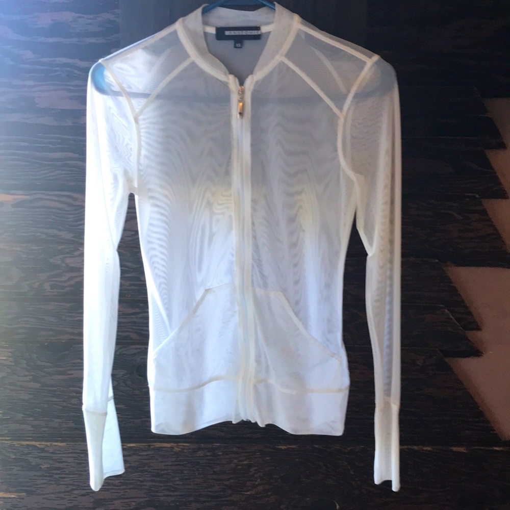 COPY - Women's white mesh long sleeve top
